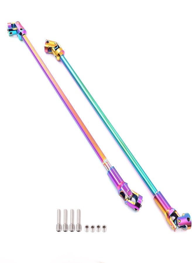 Raflot Rainbow Colorful SCX10 Drive Shaft 68-229mm Cut to Length Stainless Steel Driveshaft for 1/10 RC Crawler LCG Rig Sportys Scalers GSPEED Capra SCX10 Pro Element DIY SCX10(2PCS) - Image 1